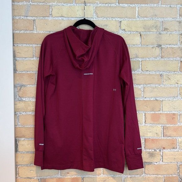 Asics Burgundy Long Sleeve Running Hoodie - Picture 3 of 3